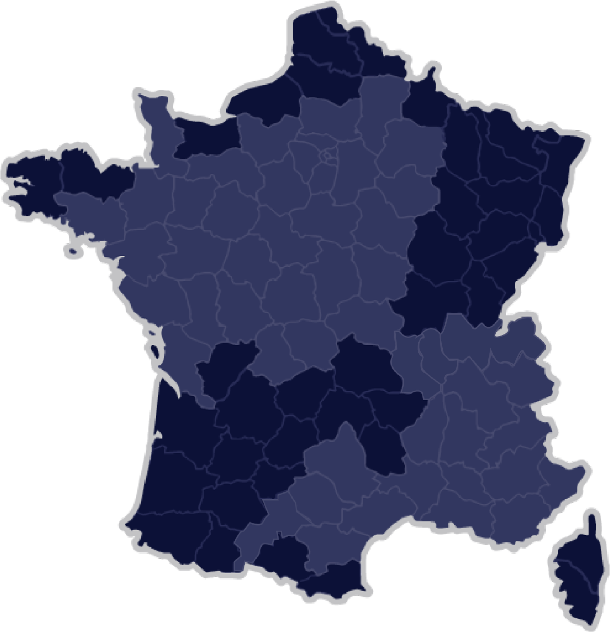 Carte de france - Présence de Gambetta